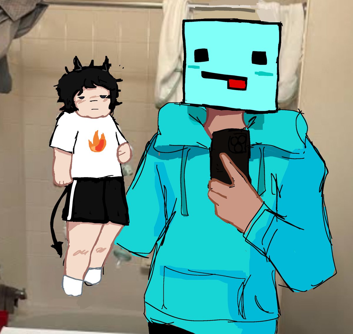 chrrynap's tweet image. How does one find a baby in the nether #sapnap #skeppy