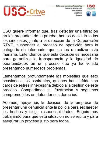 anammeca's tweet photo. Así nos quedábamos 😳, esta mañana, a las puertas del examen de #rtveoposiciones, media hora antes de su comienzo, a las 11h.
Por motivos de ‘fuerza mayor’ se aplazaba la prueba (y se apuntaba a filtraciones de las preguntas).
Y que disculpáramos las molestias. 🤬 https://t.co/hGUFlwABRA