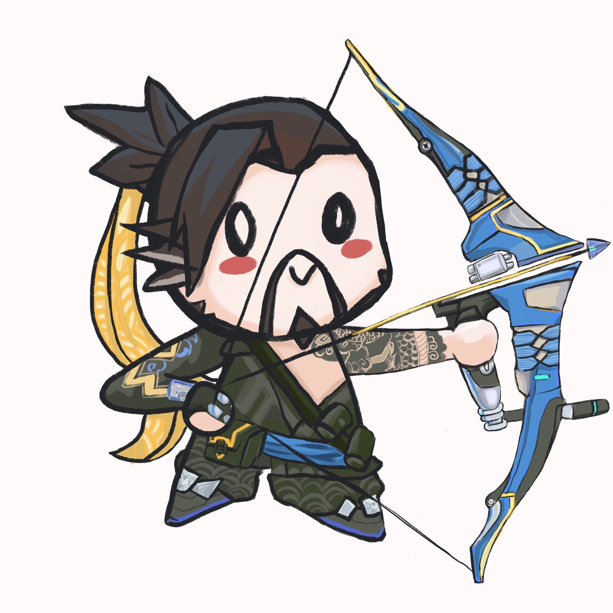 dwolfyj's tweet photo. hanzo chibi~~ took me almost a year to finish it XD I’m glad it turned out well. Let’s aim for master next season hmm? https://t.co/WiyMsiMSOb