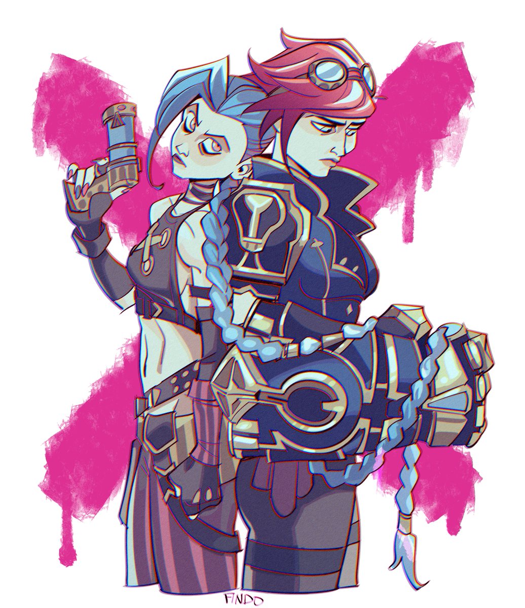 ジンクス(リーグ・オブ・レジェンド) ,Vi(リーグ・オブ・レジェンド) 「#arcane  THE poster」|FINDOのイラスト