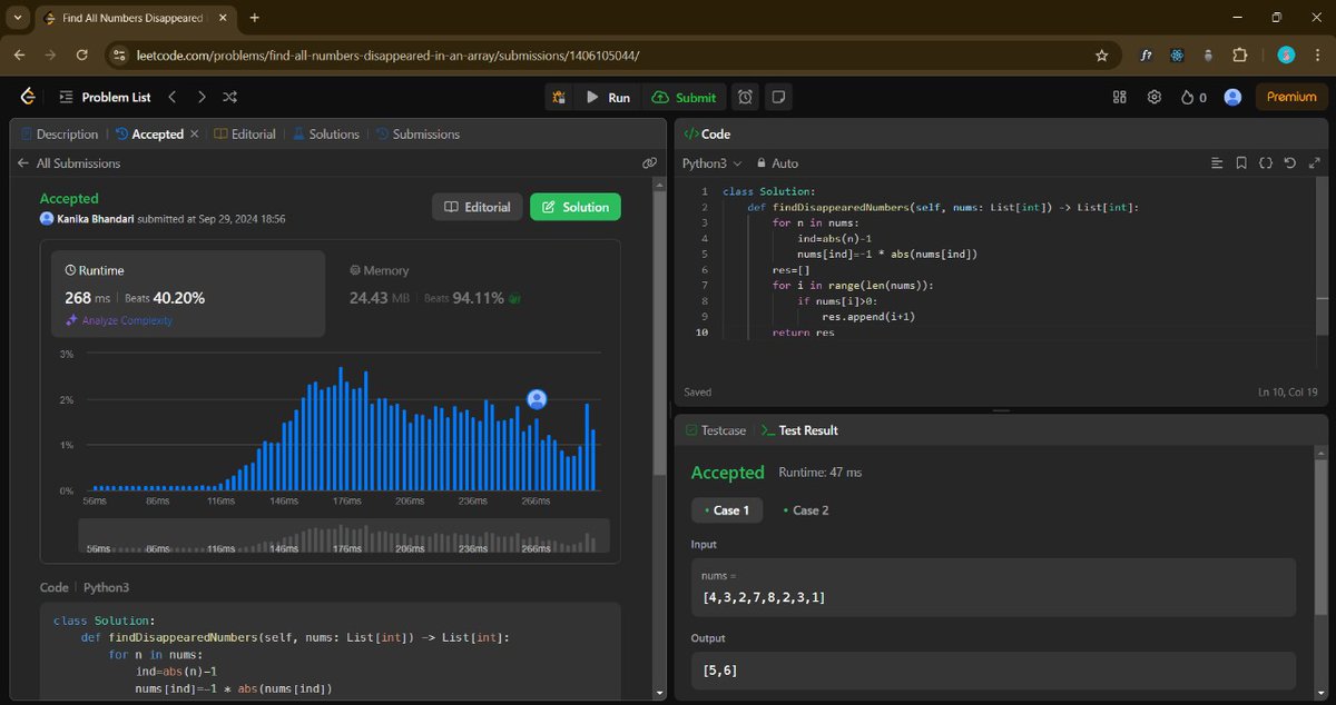 Round 3 of #100DaysOfCode 
Day-91

Leetcode 
✔️ find disappeared no.