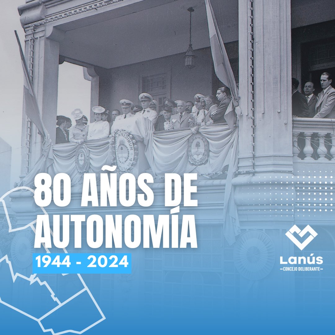 80 años de autonomía. De crecimiento, debate y desarrollo. 
Desde el lugar que nos toque, sigamos trabajando unidos por Lanús. 

¡Felices 80 años Lanús! 🩵