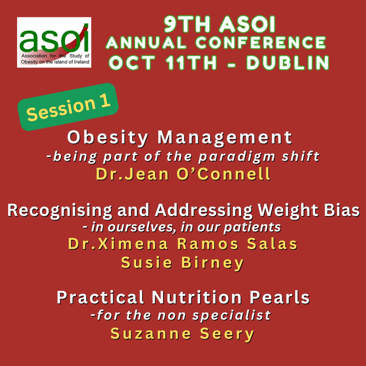 #obesity #management #Stigma #bias #Nutrition 
Be part of the paradigm shift 
Help to reduce weight bias in healthcare &amp; society 
Learn about practical nutrition pearls
And that is just in session one. See the full programme &amp; Register at this link: asoi2024.dryfta.com