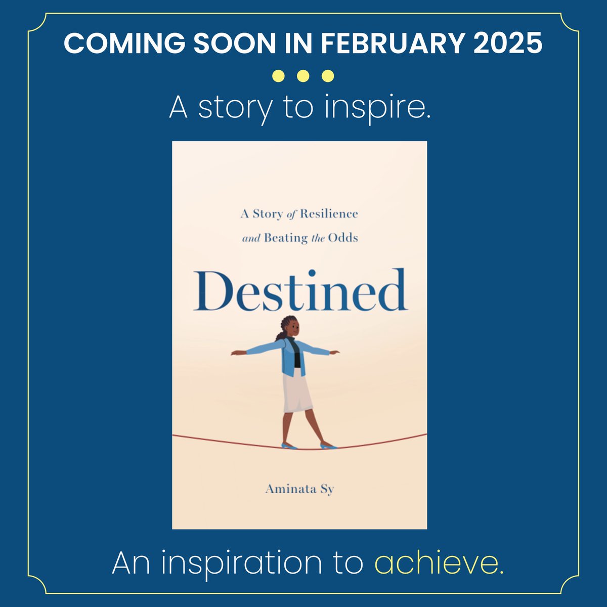 aminata2016's tweet photo. My memoir, Destined: A Story of Resilience and Beating the Odds, will launch in February 2025. 

I look forward to sharing my story with you.

Learn more about Destined at https://t.co/gmslkdPpNg. https://t.co/enNGBweFpq