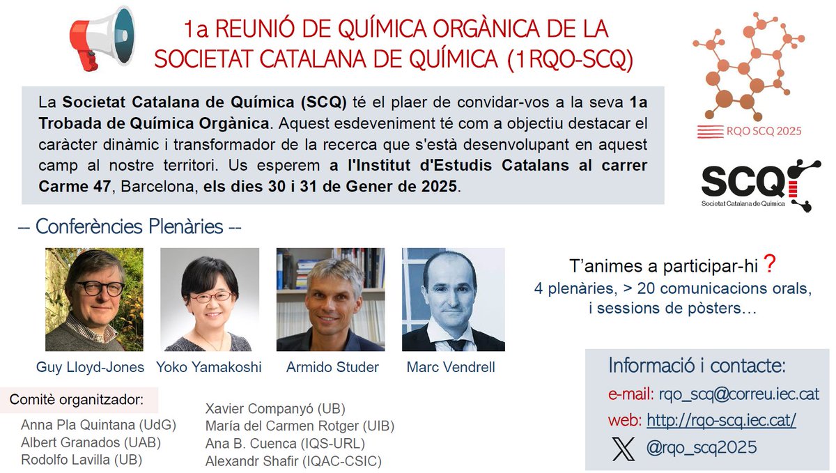 1a Reunió de Química Orgànica SCQ tweet media