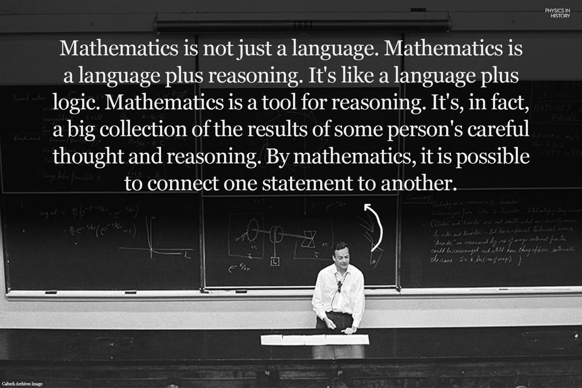 Richard Feynman on the importance of Mathematics. ✍️