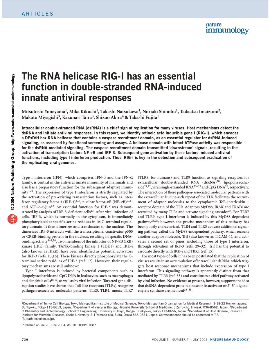 This is where we get started, the viral RNA sensor RIG-I.