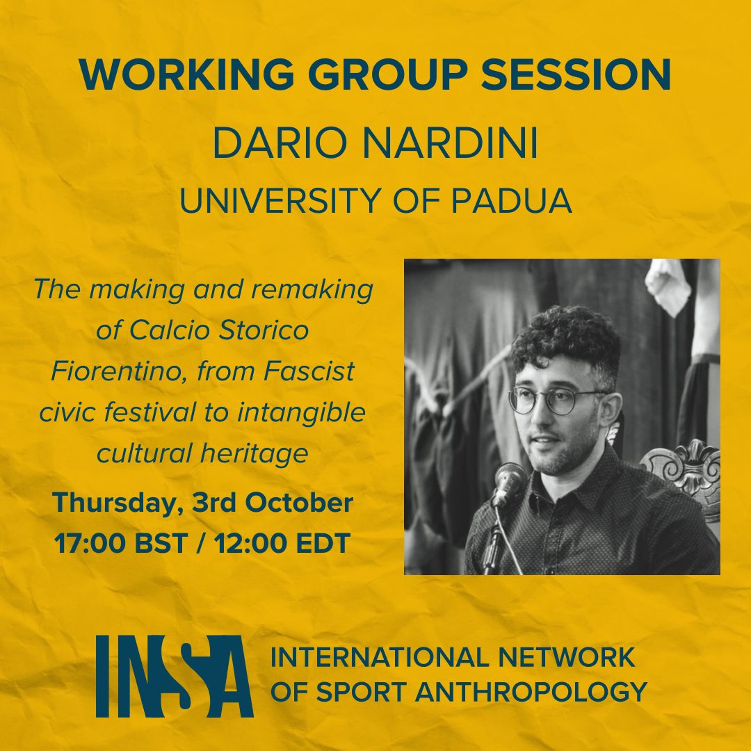 International Network of Sport Anthropology (@sportanthro) on Twitter photo Our momentum continues, with this week's working group session featuring <a href="/DarioNardini/">Dario Nardini</a>. To find out more, visit sportanthro.org/join Our momentum continues, with this week's working group session featuring <a href="/DarioNardini/">Dario Nardini</a>. To find out more, visit sportanthro.org/join