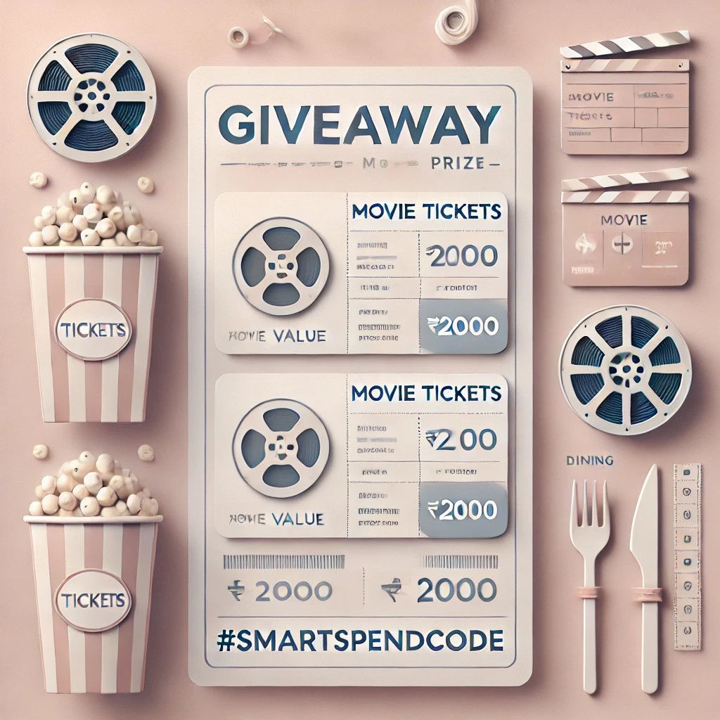 smartspendcode's tweet image. 🚨 BUMPER GIVEAWAY ALERT 🚨

Excited to announce a surprise giveaway where 3 lucky winners will each receive 2 BookMyShow tickets worth ₹2000 total (₹1000 per ticket). That’s a total giveaway worth ₹6000! 🎬🍿

To enter ⤵️

🔹 Follow @smartspendcode
🔹 Like ❤️ &amp;amp; Repost 🔁 this…