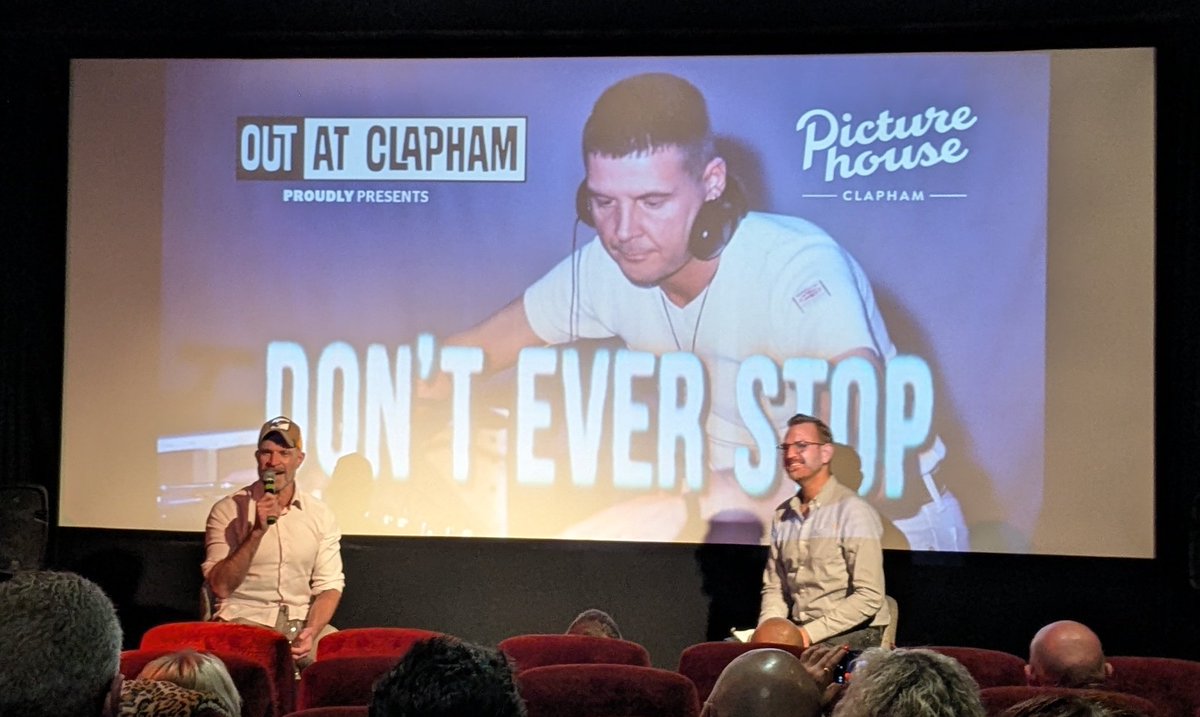 Finally got to a screening of Don't Ever Stop <a href="/TonyDeVitFilm/">TonyDeVitFilm</a> <a href="/outatclapham/">Out at Clapham</a> brilliant documentary about the life and legacy of Tony De Vit, Trade and the 90s hard house scene. Followed by a Q&amp;A with ever entertaining <a href="/DJstewartwho/">Stewart Who?</a> sharing amusing anecdotes of the time. Epic.