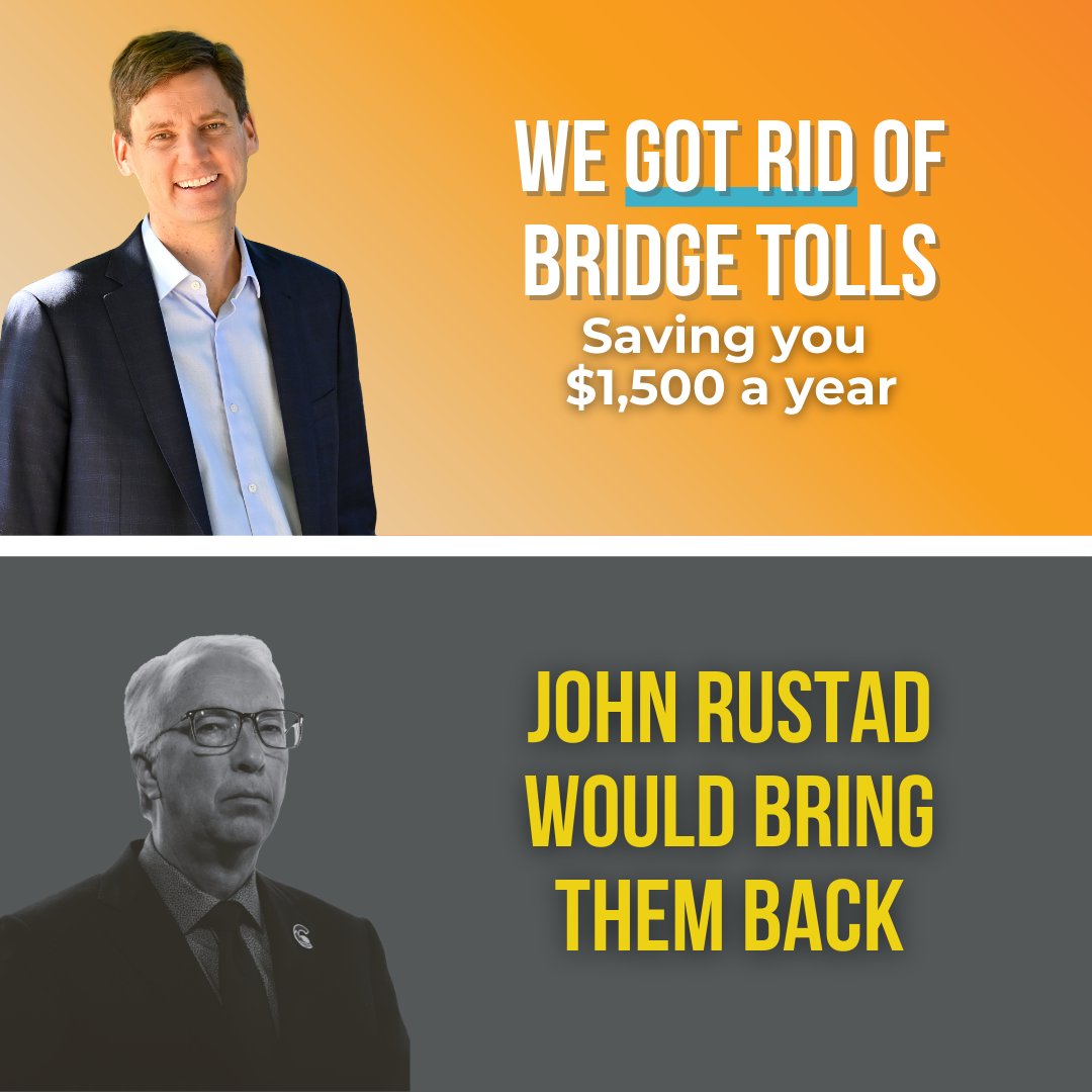 bcndp's tweet photo. Weโre taking action to help with costs - eliminating MSP and bridge tolls.
John Rustad has a 20-year record of making people pay more - he doubled MSP and brought in bridge tolls.
Your BC NDP team will keep taking action to reduce your costs. Rustad is a risk you can't afford. https://t.co/h2YNKcnsjz