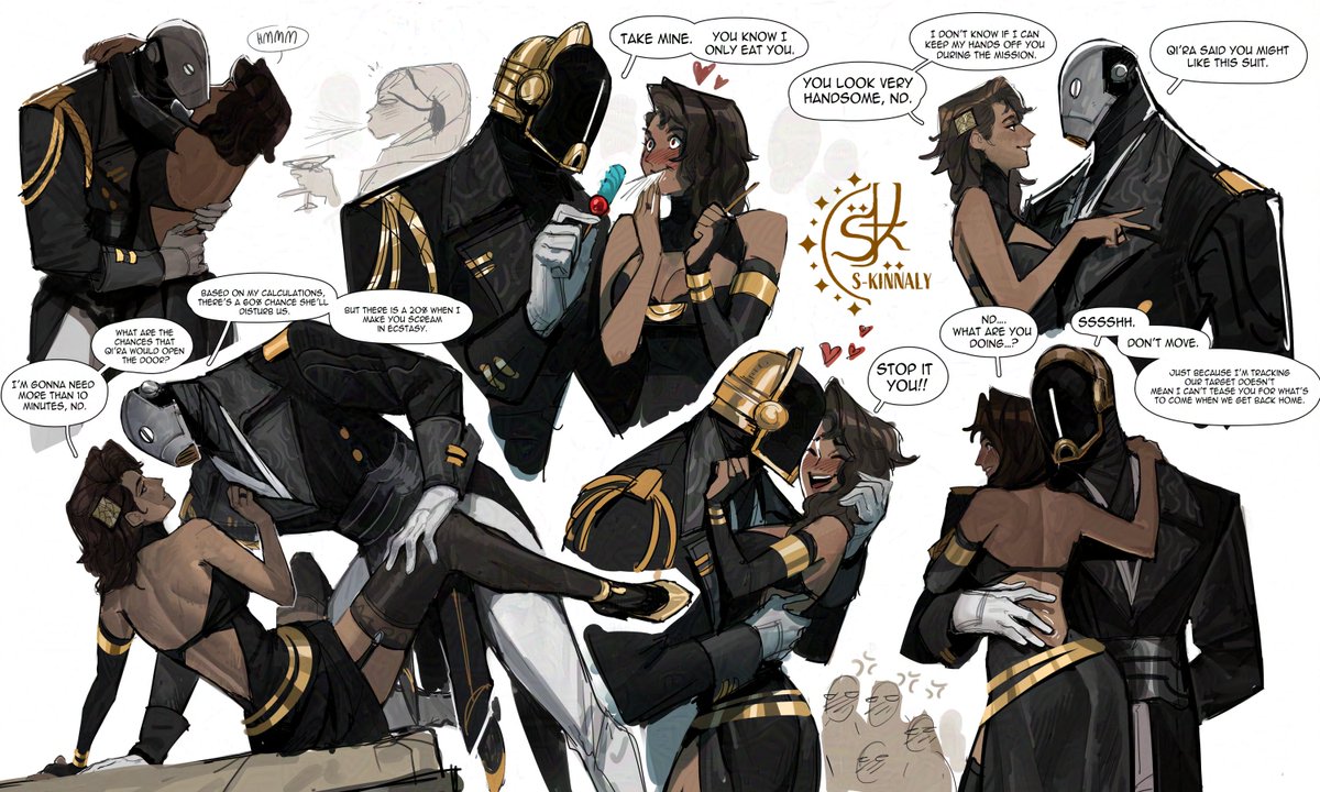 s_kinnaly's tweet image. More ND-5 and Kay in the exlusive Sabaac party under Crimson Dawn contract #StarWarsOutlaws #KayD5