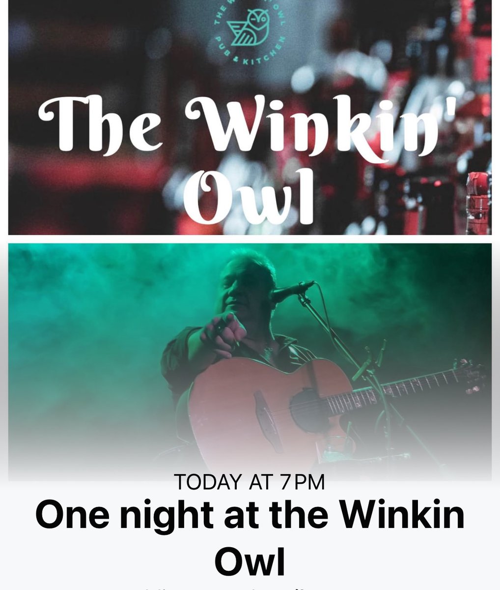 I always enjoy playing at the Winkin Owl !! Feels like home. Going to be nice to catch up with some friends. I’ll see you there.!! @thewinkinowlpub