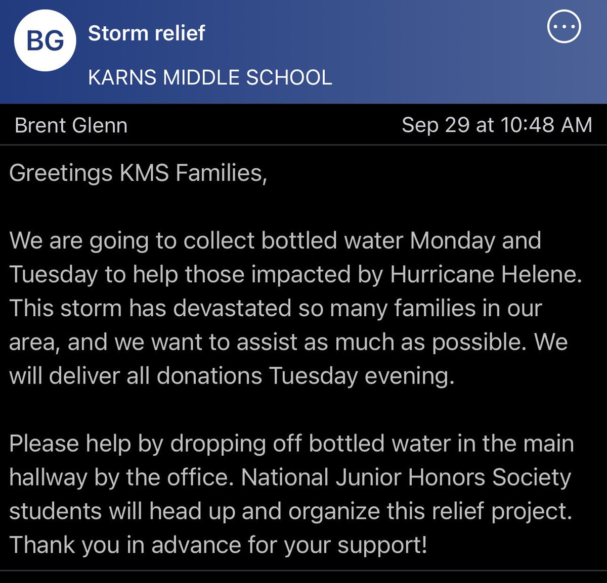 Karns Middle School (@karns_middle) on Twitter photo Please help out if you are able. Please help out if you are able.
