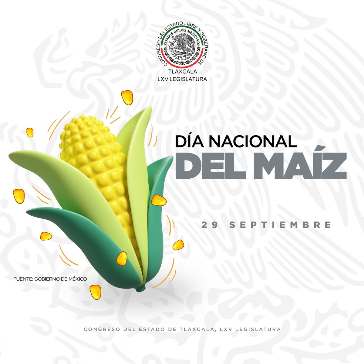 🌽 ¡Feliz Día Nacional del Maíz! 🌽  
Tlaxcala, que significa "lugar de tortillas" o "pan de maíz", celebra con orgullo sus raíces y su legado agrícola. Nuestras tradiciones culinarias, el maíz es símbolo de identidad y cultura para todos los tlaxcaltecas. 🌾
