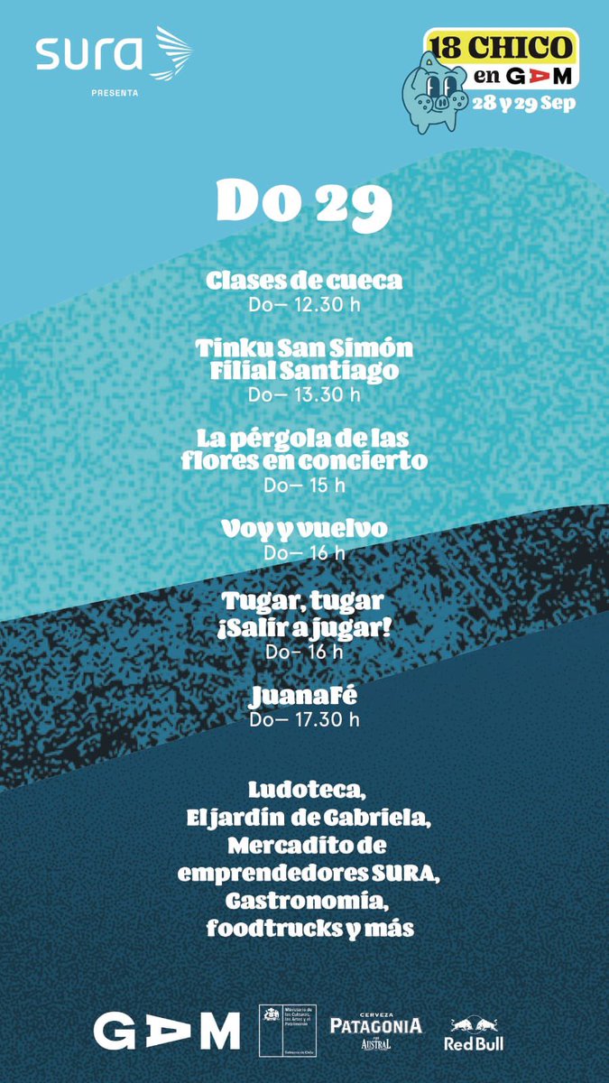 centroGAM's tweet photo. #ParrillaMusical🌟: hoy domingo estarán en el escenario: La pérgola de las flores en concierto, las cuecas de Voy y Vuelvo y cierra…. JuanaFé 🎶❤️ Presenta: @segurosSURACL 🇨🇱✨ https://t.co/CcKnTkI0Sk