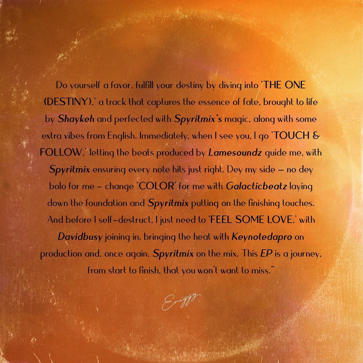 youtu.be/03_sUX3eOyc?si… 
The One(Destiny) visuals Out Now !!! #lovemenow #listentoeniggy #theone #destiny