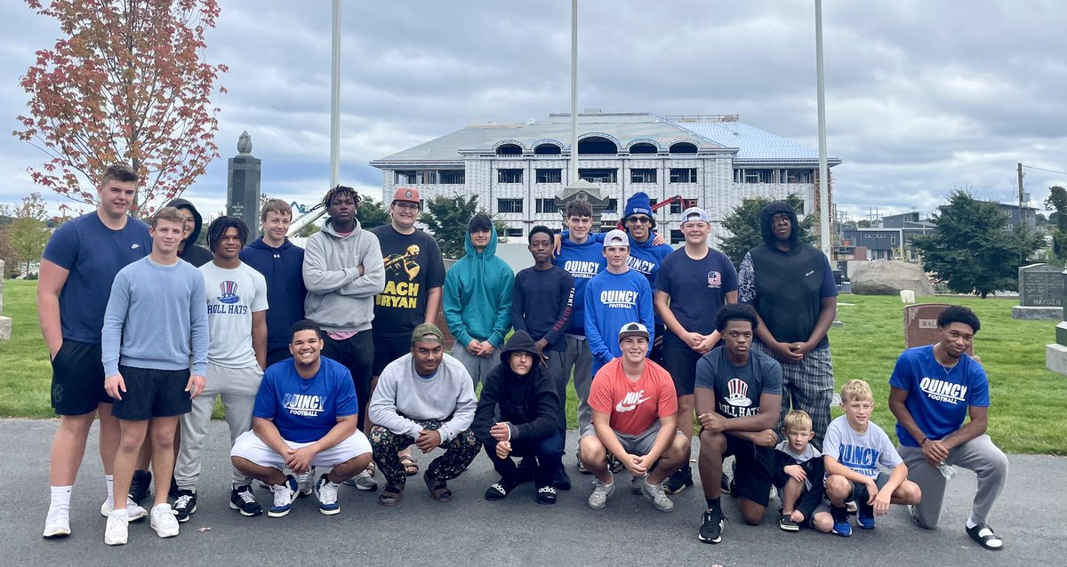 Had a great reminder today about how what we do is more than football.  Bunch of great kids showing up a day after a tough loss to help the Veterans Services department. So lucky that my own sons get to see and learn from our players.  Love coaching this group.  #rollhats