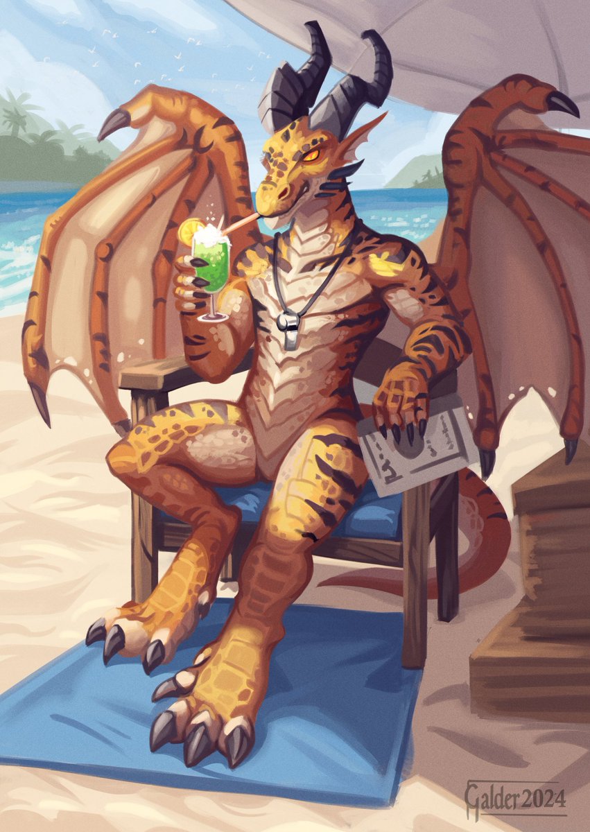 Probably the last beach piece of 2024, meet Zakhar. This year he took the referee chair! 

#Warcraft #WorldOfWarcraft #WarcrartArt