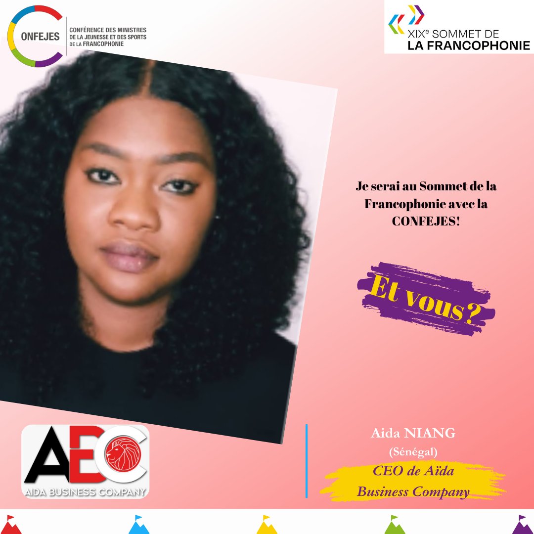 La CONFEJES (@laconfejes) on Twitter photo Aïda NIANG (Sénégal), fondatrice de l’entreprise « Aïda Business Company (ABC) », au Sommet de la Francophonie 2024, avec la CONFEJES !
Rejoignez Aïda au Salon FRANCOTECH, les 03 et 04 octobre !
<a href="/OIFrancophonie/">La Francophonie</a>
#SommetdelaFrancophonie2024 #AgroBusiness #Paris2024
#Entrepreneur Aïda NIANG (Sénégal), fondatrice de l’entreprise « Aïda Business Company (ABC) », au Sommet de la Francophonie 2024, avec la CONFEJES !
Rejoignez Aïda au Salon FRANCOTECH, les 03 et 04 octobre !
<a href="/OIFrancophonie/">La Francophonie</a>
#SommetdelaFrancophonie2024 #AgroBusiness #Paris2024
#Entrepreneur
