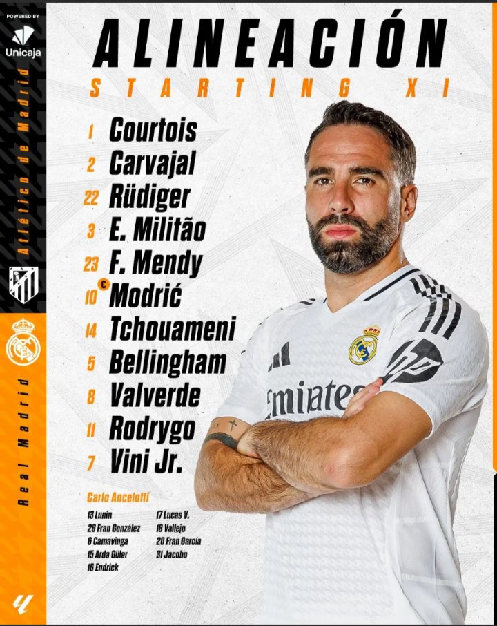 AceBlack0's tweet photo. Le club vient d'annoncer la compo de Carlo Ancelotti pour le derby madrilène. https://t.co/resFiCuwpv