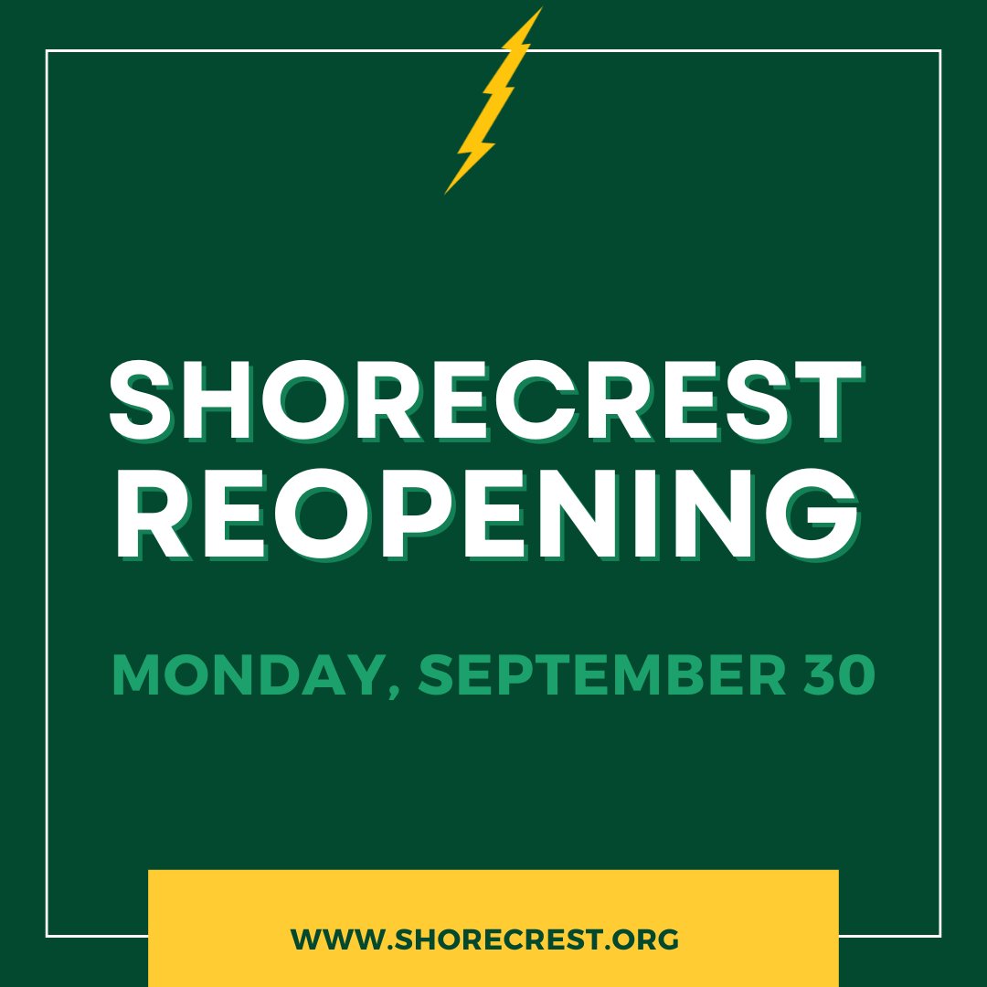 Shorecrest will reopen on a regular schedule on Monday, September 30 as we work to support our faculty, staff and families in their Hurricane Helene recovery efforts. Please check your email or visit shorecrest.org for additional details.