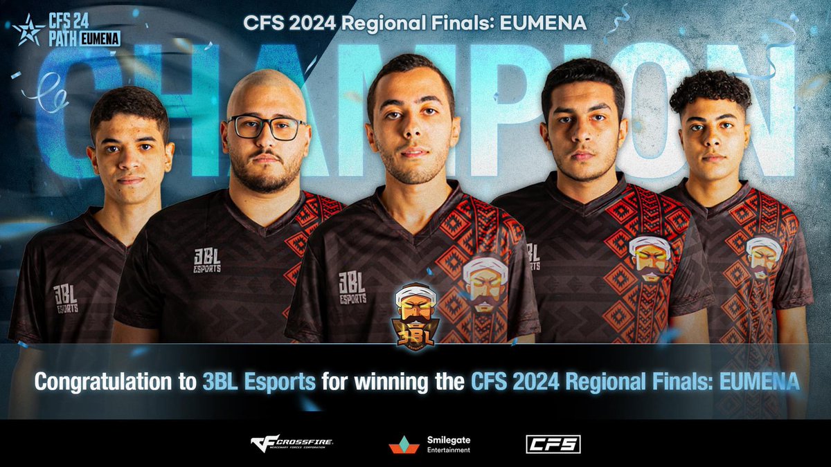 Congratulations to 3BL Esports for their impressive victory in the CFS 2024 Regional Finals: EUMENA!

3BL Esports have showed excellent performance throughout the tournament and secured their spot in the CFS 2024 Grand Finals!