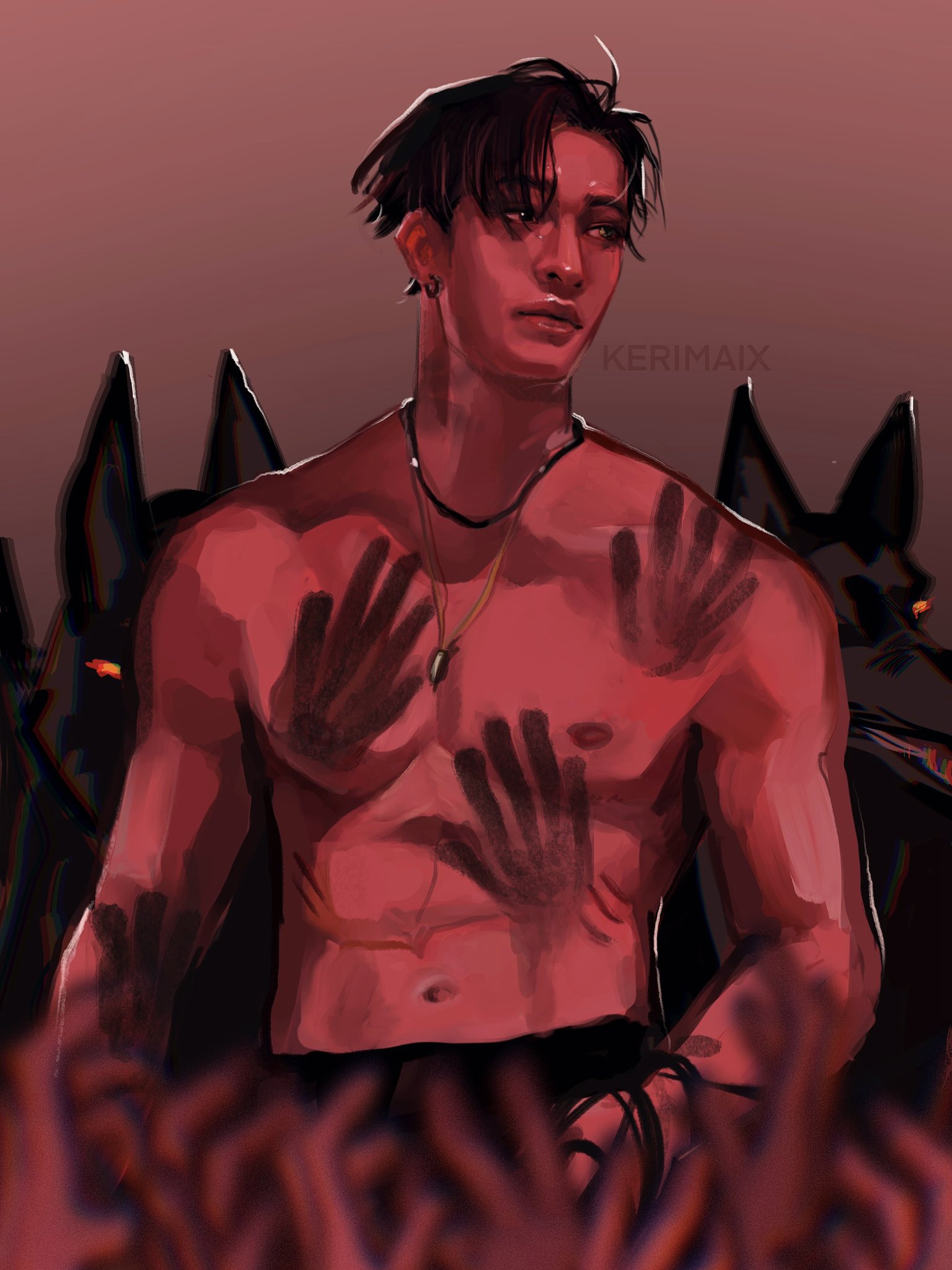 Kerimaix on X: 🫡 BangChan StraykidsATE bangchanart  t.cozBiziXeuYL  X