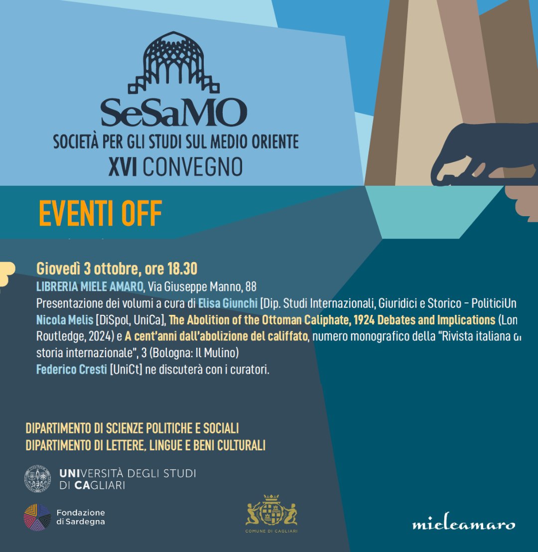 The XVI SeSaMO conference will be held at the University of Cagliari from 3rd to 5th October 2024.
Panel 23: Questioning ‘Civilisation,’ ‘Reform’ and ‘(Post)Modernity’ in the Ottoman and Post-Ottoman Space (XIX-XXI centuries). 
sesamoitalia.it/xvi-convegno-s…