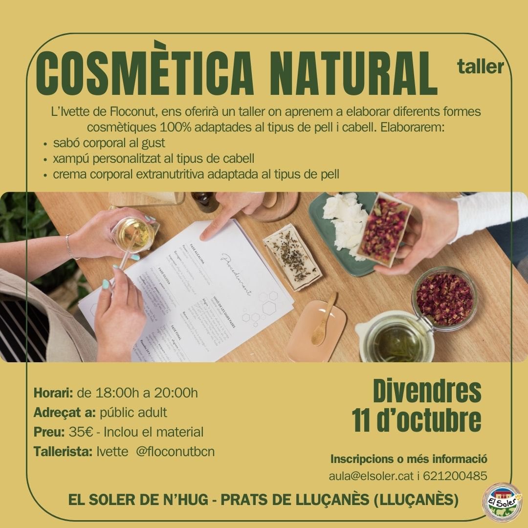 Solerdenhug's tweet photo. Ben a punt de començar el mes… aquí teniu la PROGRAMACIÓ DE L’OCTUBRE 2024! Tallers a l’Aula, visites… Esperem que sigui d’interès! 

✏️ info i inscripcions: aula@elsoler.cat / 621200485

#SolerdenHug #AuladEntornRural #AulaPilarPujolsArgerich #PratsdeLluçanès #Lluçanès https://t.co/unG1aiHoza