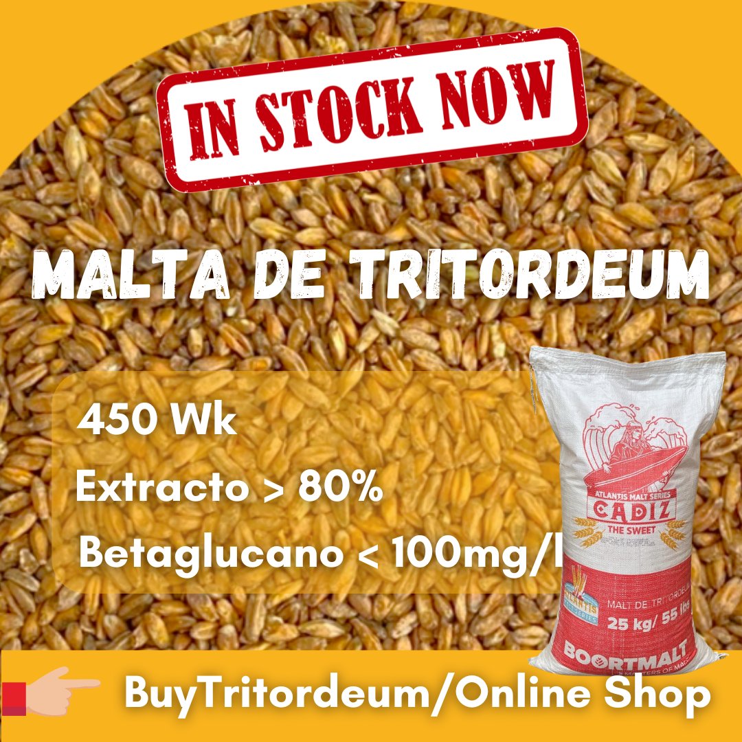 🌾🍯 Tritordeum Malt: Perfect for brewing &amp; distilling! High DP (450Wk), 80% extract, low beta-glucan, with a honey-like taste and beautiful amber color. Elevate your craft! 🍻✨ #Tritordeum #Brewing #Distilling #CraftBeer #Malt #Innovation #HoneyTaste #AmberBeer