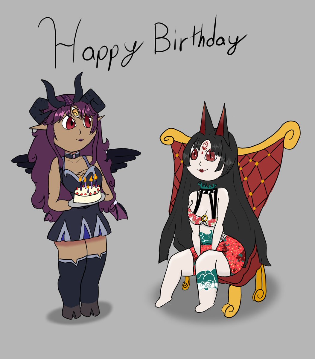 Happy birthday to Mother <a href="/foxisdrawing/">FoxisDrawing ♥️vtuber commissions open</a> I promise the cake is totally not suspicious