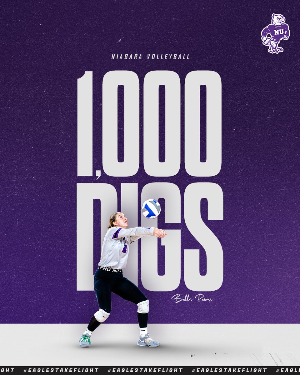 With her ninth dig in today's game, Bella Peroni has reached the 1000 career dig mark!

Congratulations Bella!

🟣🦅🏐