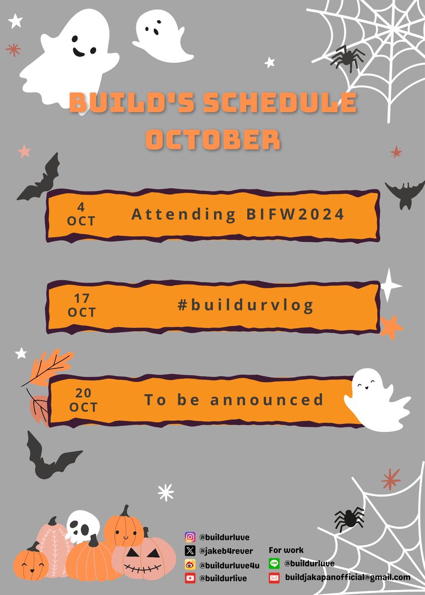 buildyourlove4u's tweet image. ตารางงานเดือนตุลามาแว้วววว มีงานกรุบกริบให้พอหายคิดตึ๋งงง ถ้ามีงานอะไรอัพเดทเพิ่ม พี่เลิฟจะมาแจ้งอีกทีน้าาา

The October schedule is here! There are a few events to keep BYLs from missing N&apos;Build too much. If there are any updates or additional events, P&apos;Love will let you know…