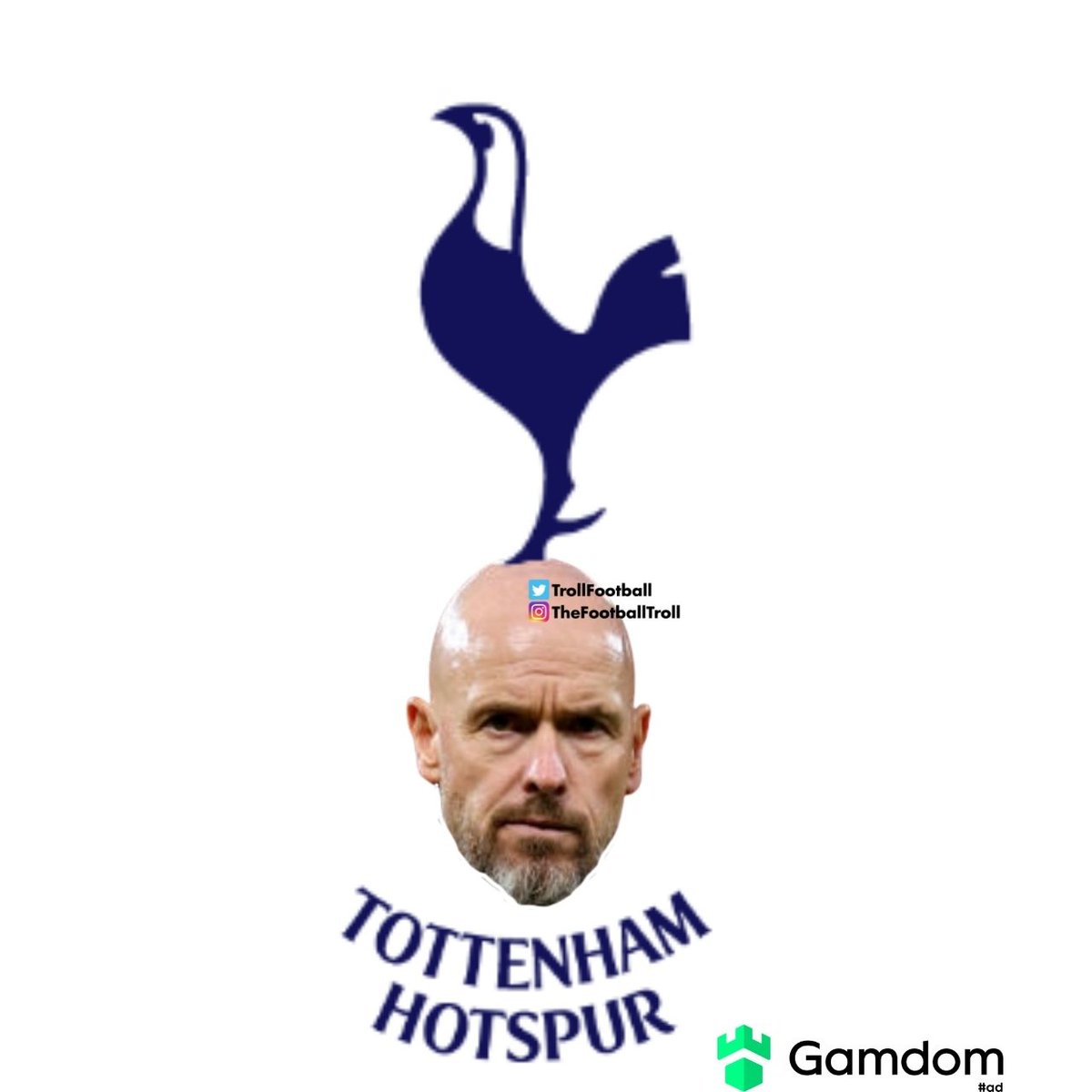 TrollFootball's tweet photo. Tottenham's new logo https://t.co/NbG8K9vhzW