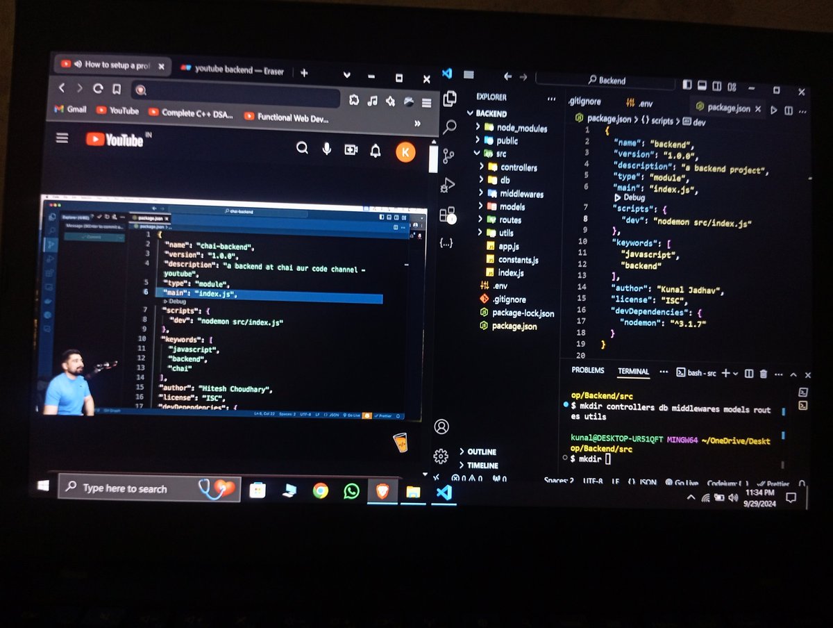 Kunaljadhav02's tweet image. Completed a lecture on Backend with @Hiteshdotcom
Learning how to setup a backend file in industry level
And using @eraserlabs for data modeling