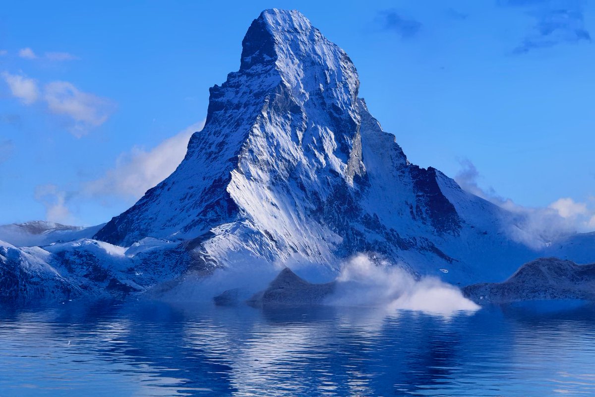 Another consequence of #climatechange: the #melting of #glaciers. #Switzerland and #Italy have to move their border in the #Matterhorn region. #climateaction #stateofclimate wmo.int/publication-se…
swissinfo.ch/eng/melting-al… (pic: AI gen)