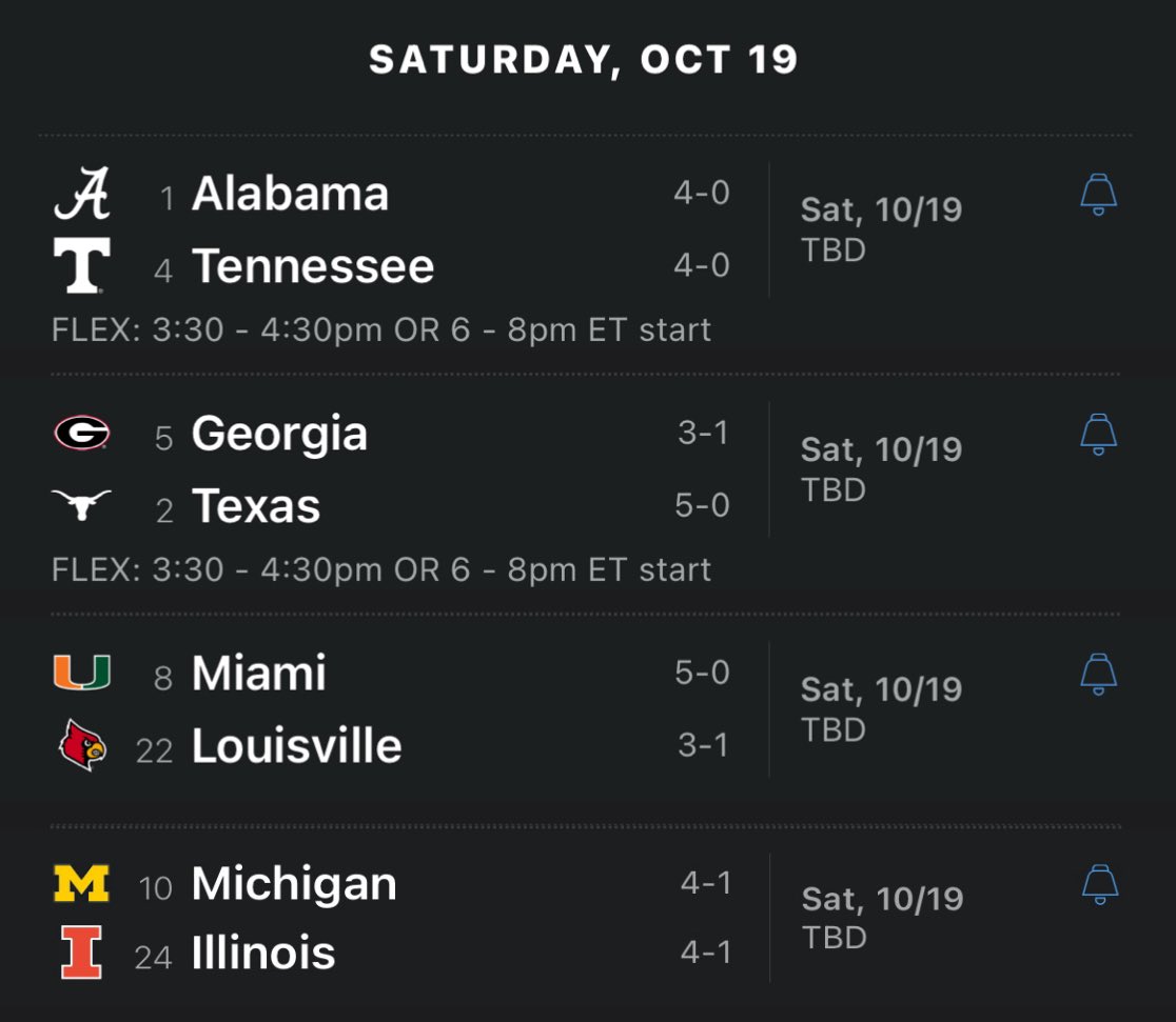 Any Non-College Football Activity can wait on October 19th.

Schedule is cleared out.