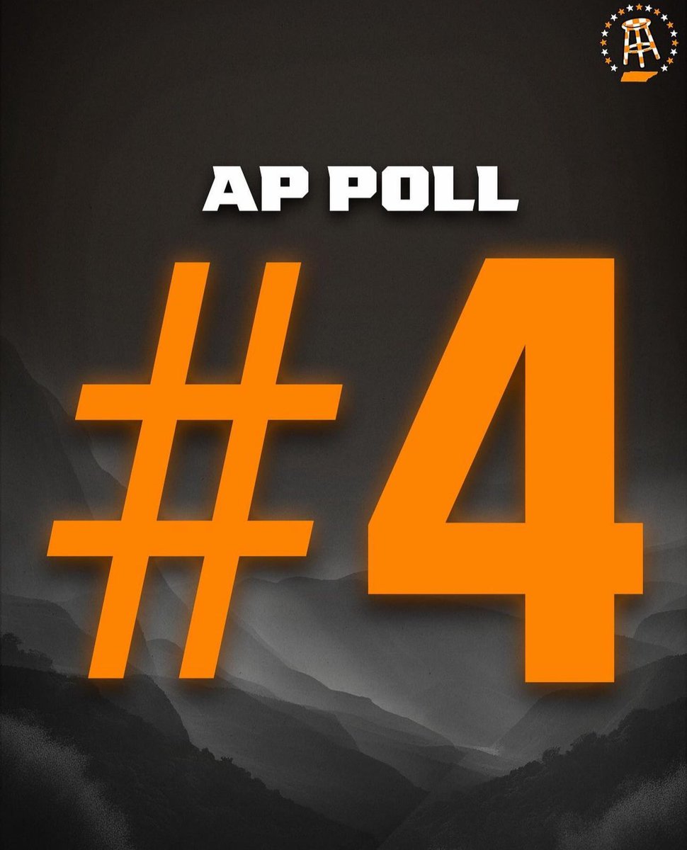 BarstoolTenn's tweet photo. HUGE WIN THIS BYE WEEK.

VOLS MOVE TO #4 https://t.co/XmDEl0qPGI