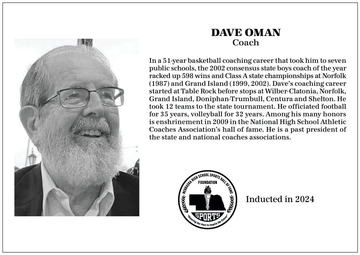 NE Hall of Fame (@nebhalloffame) on Twitter photo Welcome to the Hall! Dave Oman's legacy as a coach at Table Rock, Wilbur-Clatonia, Norfolk, Grand Island, Doniphan-Trumbull, Centura and Shelton will forever be in the <a href="/NebHallOfFame/">NE Hall of Fame</a>! #nebpreps Welcome to the Hall! Dave Oman's legacy as a coach at Table Rock, Wilbur-Clatonia, Norfolk, Grand Island, Doniphan-Trumbull, Centura and Shelton will forever be in the <a href="/NebHallOfFame/">NE Hall of Fame</a>! #nebpreps