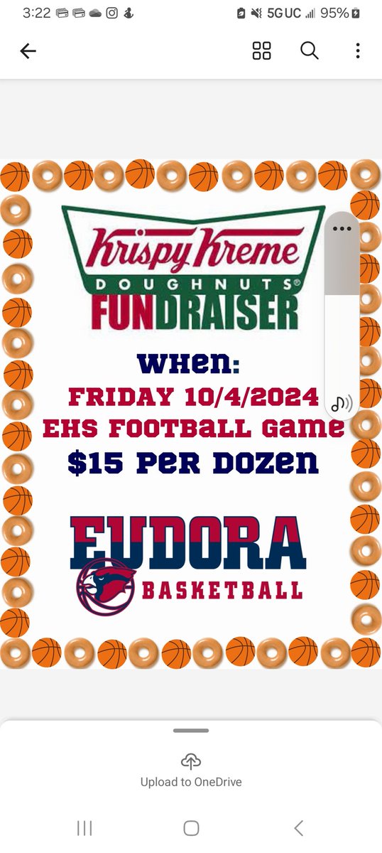 EHS Boys Basketball is hosting a Krispy Kreme doughnut fundraiser this Friday at homecoming football game, we'd love your support.