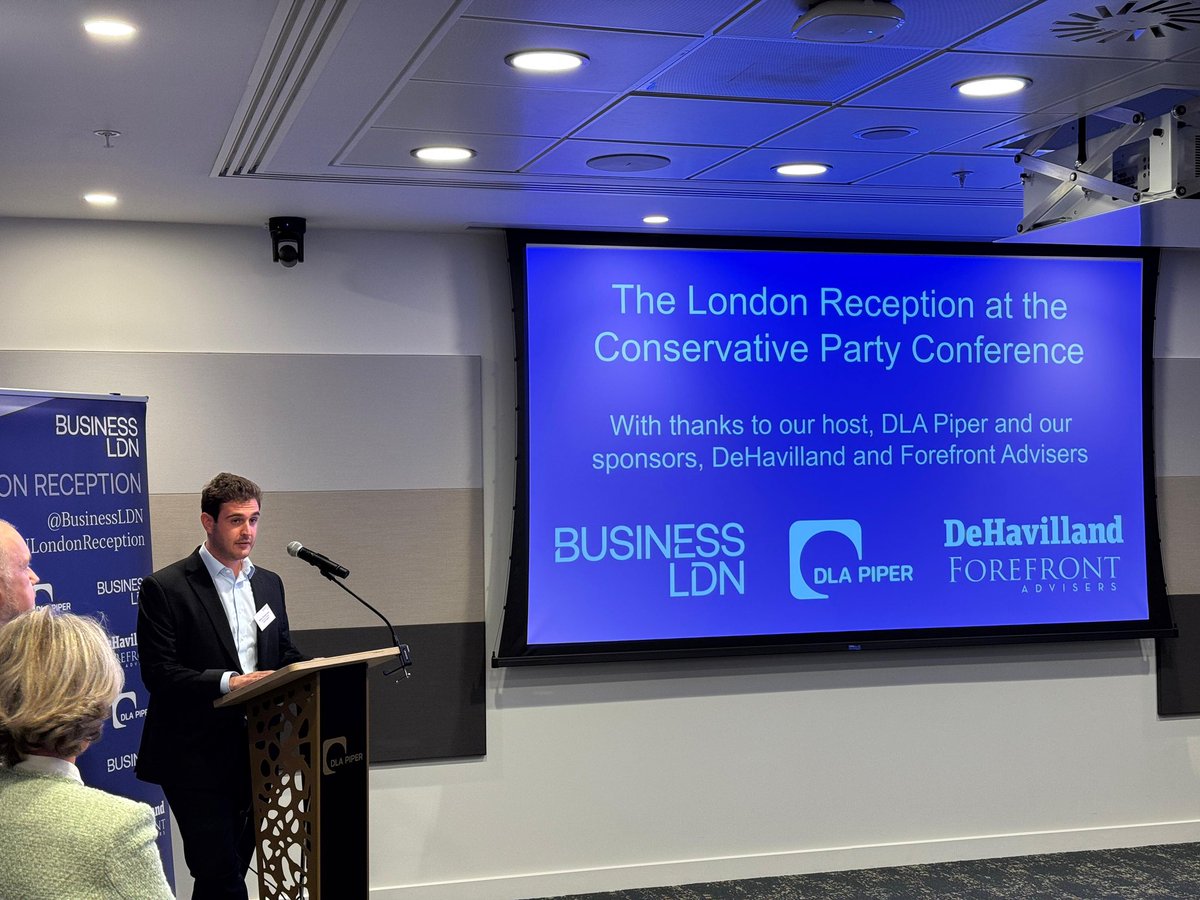 Delighted to be alongside Forefront Advisers for <a href="/_BusinessLDN/">BusinessLDN</a>’s reception at #CPC24. Lead Policy Analyst <a href="/BraslavskyMiles/">Miles Braslavsky1</a> has spoken about how exciting it is to be working in politics right now, and the future of the Conservative Party. Thanks to <a href="/DLA_Piper/">DLA Piper</a> for hosting!