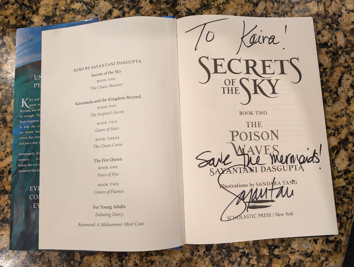 skanikkannan's tweet image. Not sure who is most excited to see Indian characters in this fantasy series (it&apos;s a 3- way tie btwn my kid, @vishadsukul and I)! Hats off to the multi-talented @Sayantani16!! Thanks for encouraging my daughter to go on a mission to save the #mermaids!! @CCBF2024 #ReadingForKids