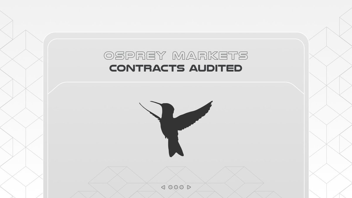 We've completed a successful audit on our contracts

Find the link to our audits below
osprey.market/audit