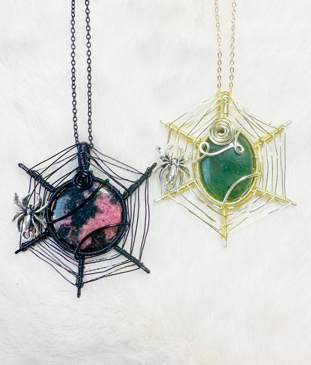 crystal ghostie &amp; spiderweb necklaces 👻🕸️

a part of my “miswest princess” collection coming Friday October 4th at 8pm eastern time