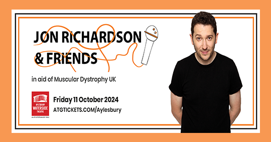 CornerMediaGro1's tweet photo. Support @MDUK_News by joining @TheWaterside1 for Jon Richardson & Friends on 11 Oct. Our #ledscreens are featuring this show! #cornermedia #musclesmatter #buythosetickets #greatshow #datenight https://t.co/276eCbBhc2