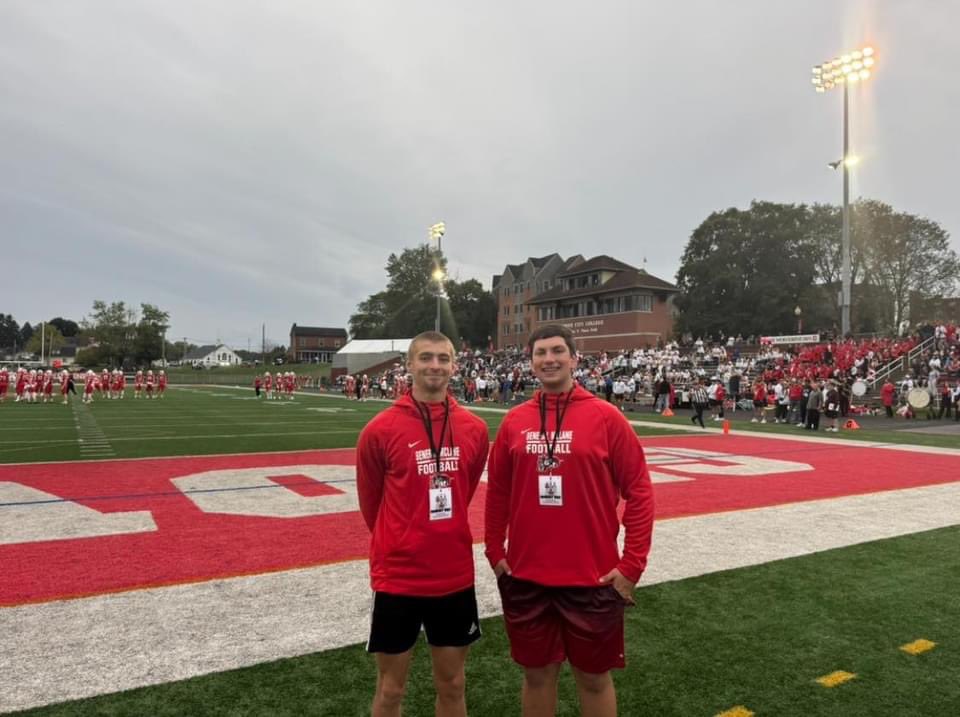 I enjoyed my time at <a href="/GroveCtyCollege/">Grove City College</a> thanks to <a href="/CoachBBrest/">Coach Bill Brest</a> and <a href="/CoachDiDonato/">Andrew DiDonato</a>! I’m excited to see how the rest of the season plays out!!! 
<a href="/CoachMcCormick_/">Coach McCormick</a> <a href="/CoachBrown_GM/">Coach Brown</a> <a href="/GMFootball_/">GM Football</a> <a href="/GM_Athletics/">General McLane Athletics</a> <a href="/GCC_FB/">Grove City Football</a> <a href="/GCC_Wolverines/">Grove City College Athletics</a> <a href="/CoachBaney/">Derrick Baney</a> <a href="/JacobZietz/">Jacob Zietz</a>