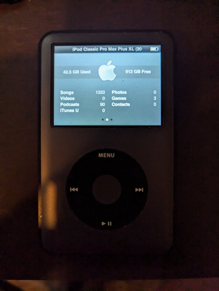 MZGSZM's tweet image. So remember that iPod project I mentioned? I don't think I ever posted any updates about it here but I did get it going. And I'm happier than ever with my music listening experience. No Spotify outage for me! 🤘