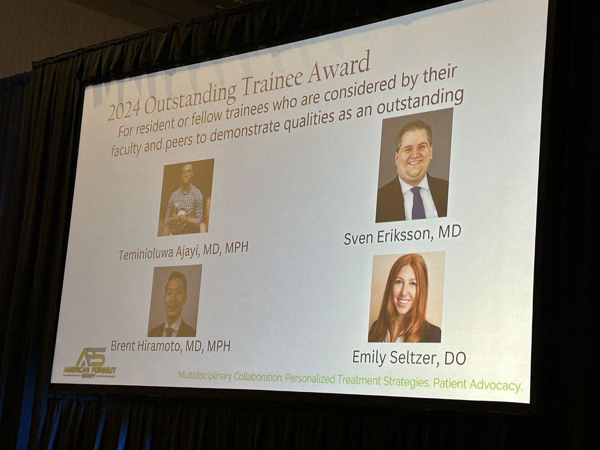 Emily Seltzer, DO, MS (@dremilyseltzer) on Twitter photo Humbled and thankful to be recognized by my mentors and American Foregut Society with this years’ Outstanding Trainee Award!
#AFS2024
#GITwitter
<a href="/ForegutSociety/">The American Foregut Society</a> Humbled and thankful to be recognized by my mentors and American Foregut Society with this years’ Outstanding Trainee Award!
#AFS2024
#GITwitter
<a href="/ForegutSociety/">The American Foregut Society</a>