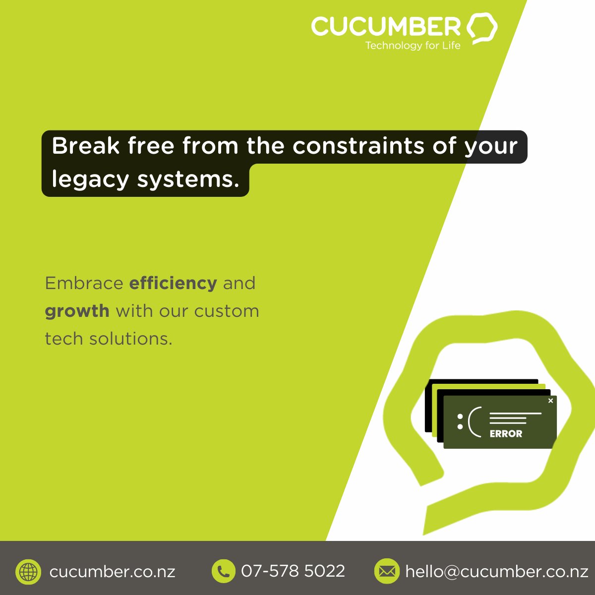 Set your business free from the shackles of legacy systems with custom solutions.  

#softwaredevelopment #technology #outdatedsystems